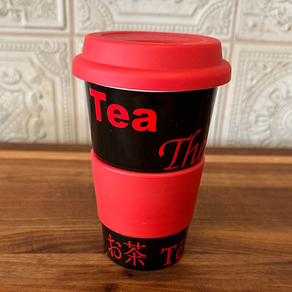 World Market Ceramic "Tea" 16 OZ Travel Tumbler - Picture 2 of 9